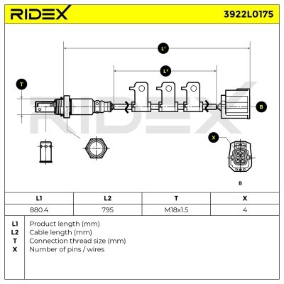Sonda Lambda RIDEX 3922L0175 3922L0175 - foto 5