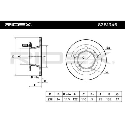 Tarcza hamulcowa RIDEX 82B1346 82B1346 - foto 6