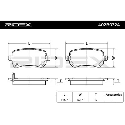 Klocki hamulcowe RIDEX 402B0324 402B0324 - foto 3