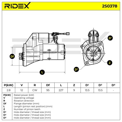 Rozrusznik RIDEX 2S0378 2S0378 - foto 7