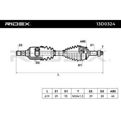 Półoś Napędowa RIDEX 13D0324 13D0324 - foto 6