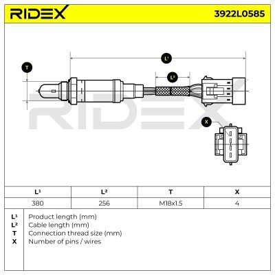 Sonda Lambda RIDEX 3922L0585 3922L0585 - foto 6