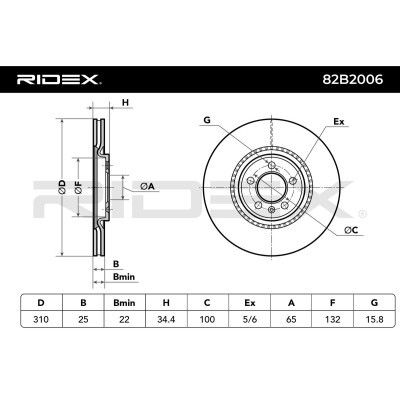 Tarcza hamulcowa RIDEX 82B2006 82B2006 - foto 6