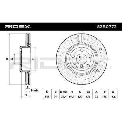 Tarcza hamulcowa RIDEX 82B0772 82B0772 - foto 4