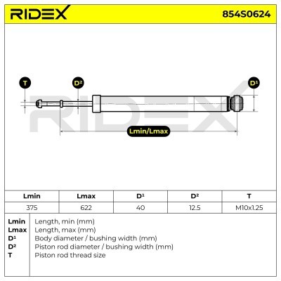 Amortyzator RIDEX 854S0624 854S0624 - foto 8