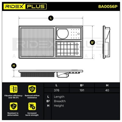 Filtr Powietrza RIDEX 8A0056P 8A0056P - foto 7