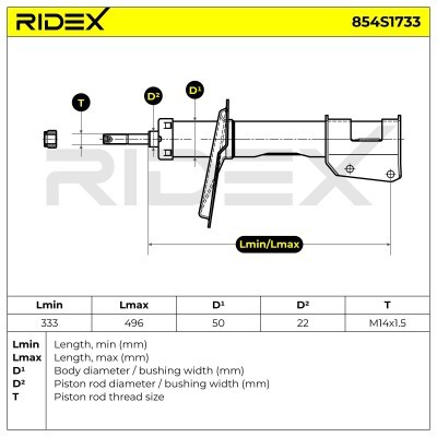 Amortyzator RIDEX 854S1733 854S1733 - foto 8