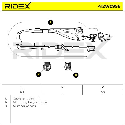 Czujnik ABS RIDEX 412W0996 412W0996 - foto 6