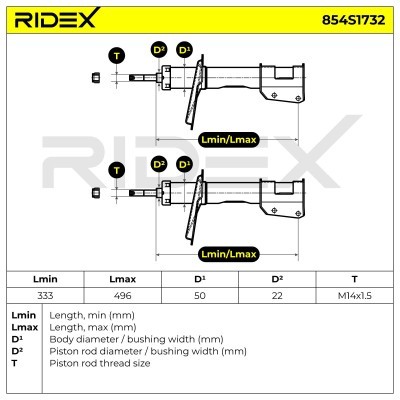 Amortyzator RIDEX 854S1732 854S1732 - foto 8