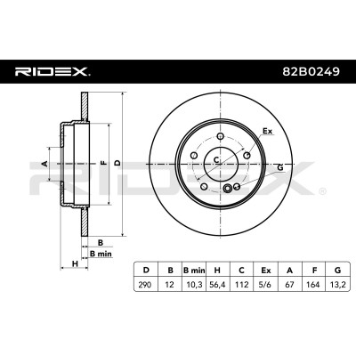 Tarcza hamulcowa RIDEX 82B0249 82B0249 - foto 8