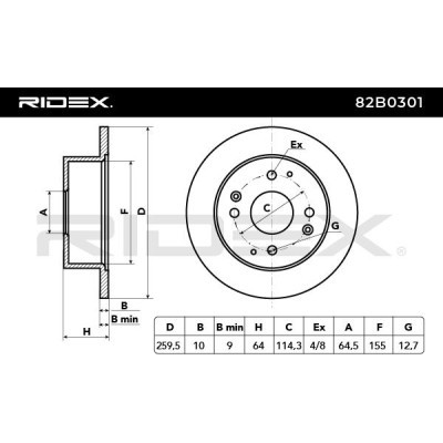 Tarcza hamulcowa RIDEX 82B0301 82B0301 - foto 3