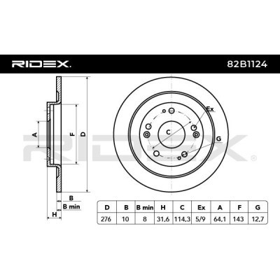 Tarcza hamulcowa RIDEX 82B1124 82B1124 - foto 3