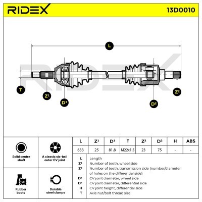 Półoś Napędowa RIDEX 13D0010 13D0010 - foto 7
