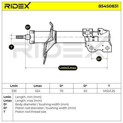 Amortyzator RIDEX 854S0831 854S0831 - foto 6