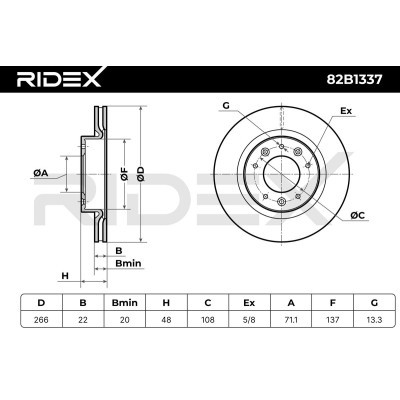 Tarcza hamulcowa RIDEX 82B1337 82B1337 - foto 7
