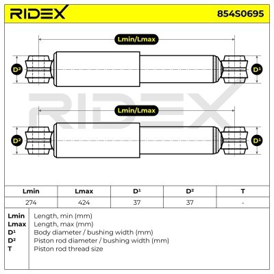 Amortyzator RIDEX 854S0695 854S0695 - foto 6