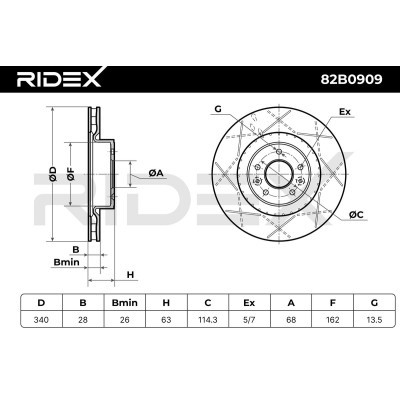 Tarcza hamulcowa RIDEX 82B0909 82B0909 - foto 6