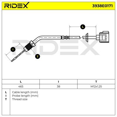 Czujnik temperatury spalin RIDEX 3938E0171 3938E0171 - foto 6