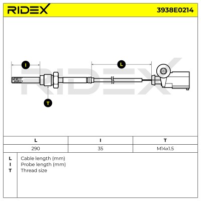 Czujnik temperatury spalin RIDEX 3938E0214 3938E0214 - foto 6