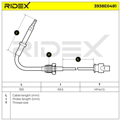 Czujnik temperatury spalin RIDEX 3938E0481 3938E0481 - foto 6