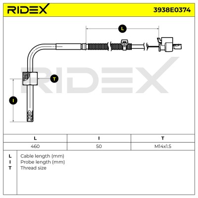 Czujnik temperatury spalin RIDEX 3938E0374 3938E0374 - foto 6