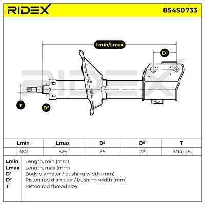 Amortyzator RIDEX 854S0733 854S0733 - foto 6