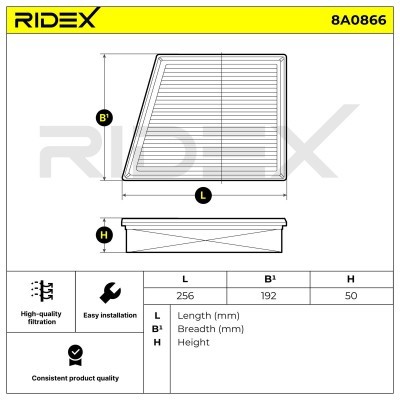 Filtr Powietrza RIDEX 8A0866 8A0866 - foto 6