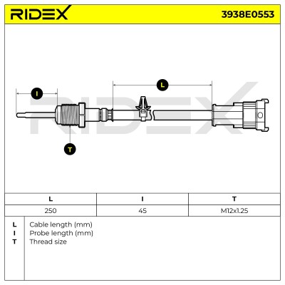 Czujnik temperatury spalin RIDEX 3938E0553 3938E0553 - foto 6