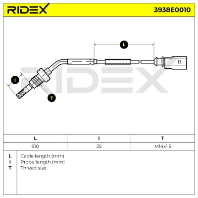 Czujnik temperatury spalin RIDEX 3938E0010 3938E0010 - foto 6