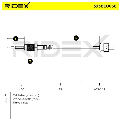 Czujnik temperatury spalin RIDEX 3938E0038 3938E0038 - foto 6
