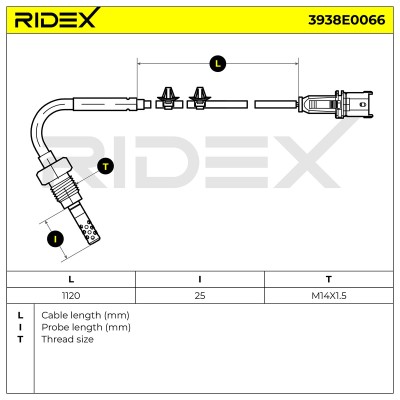 Czujnik temperatury spalin RIDEX 3938E0066 3938E0066 - foto 6