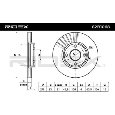Tarcza hamulcowa RIDEX 82B1068 82B1068 - foto 4