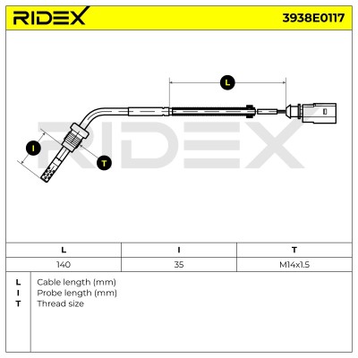 Czujnik temperatury spalin RIDEX 3938E0117 3938E0117 - foto 5