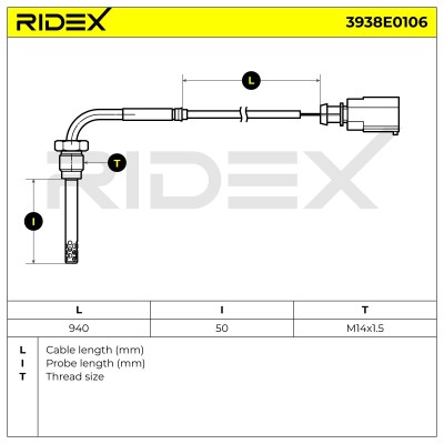 Czujnik temperatury spalin RIDEX 3938E0106 3938E0106 - foto 6