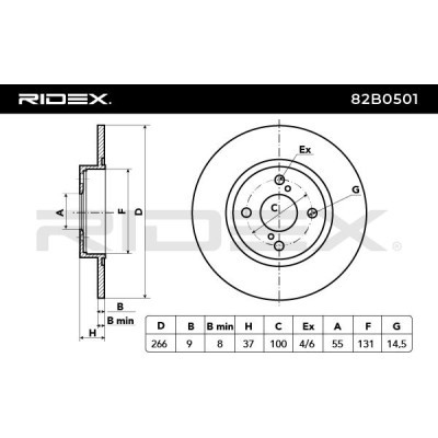 Tarcza hamulcowa RIDEX 82B0501 82B0501 - foto 4