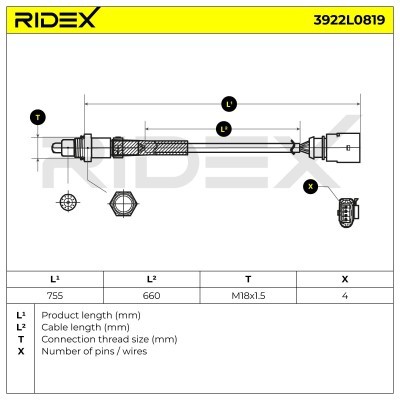 Sonda Lambda RIDEX 3922L0819 3922L0819 - foto 6