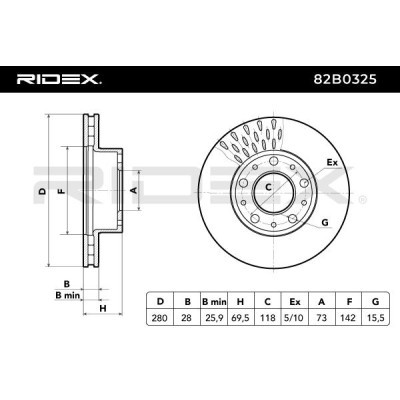 Tarcza hamulcowa RIDEX 82B0325 82B0325 - foto 3