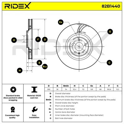 Tarcza hamulcowa RIDEX 82B1440 82B1440 - foto 5