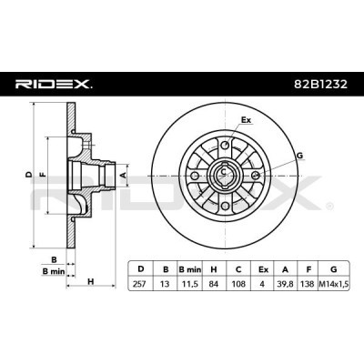 Tarcza hamulcowa RIDEX 82B1232 82B1232 - foto 3