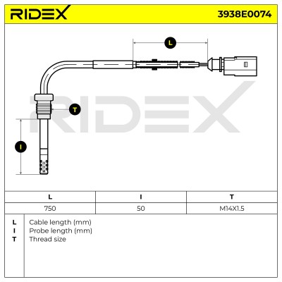 Czujnik temperatury spalin RIDEX 3938E0074 3938E0074 - foto 5