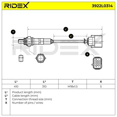 Sonda Lambda RIDEX 3922L0314 3922L0314 - foto 5