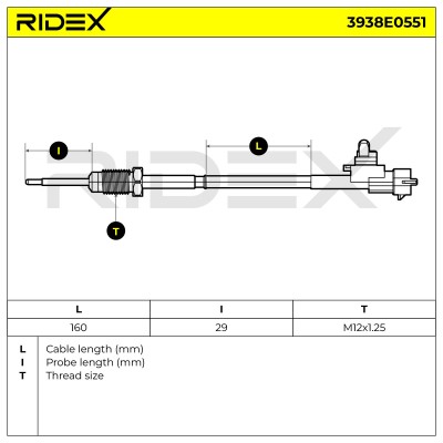 Czujnik temperatury spalin RIDEX 3938E0551 3938E0551 - foto 6