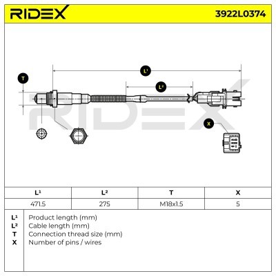 Sonda Lambda RIDEX 3922L0374 3922L0374 - foto 6