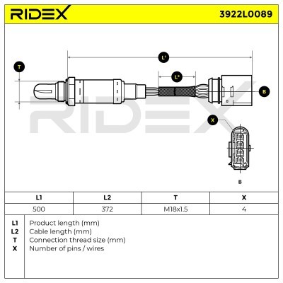 Sonda Lambda RIDEX 3922L0089 3922L0089 - foto 5
