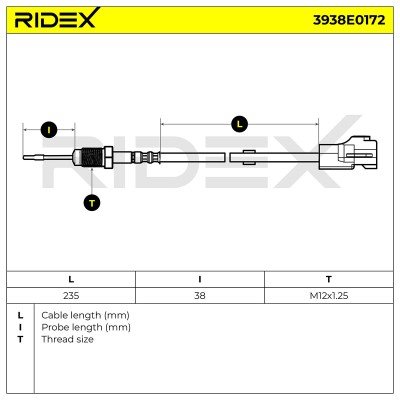 Czujnik temperatury spalin RIDEX 3938E0172 3938E0172 - foto 6