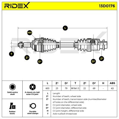 Półoś Napędowa RIDEX 13D0176 13D0176 - foto 7