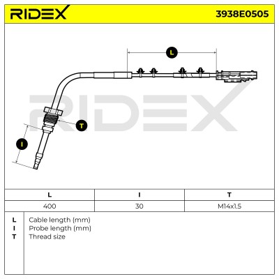 Czujnik temperatury spalin RIDEX 3938E0505 3938E0505 - foto 7