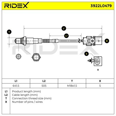 Sonda Lambda RIDEX 3922L0479 3922L0479 - foto 6