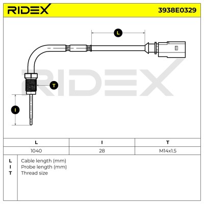 Czujnik temperatury spalin RIDEX 3938E0329 3938E0329 - foto 6