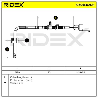Czujnik temperatury spalin RIDEX 3938E0206 3938E0206 - foto 5
